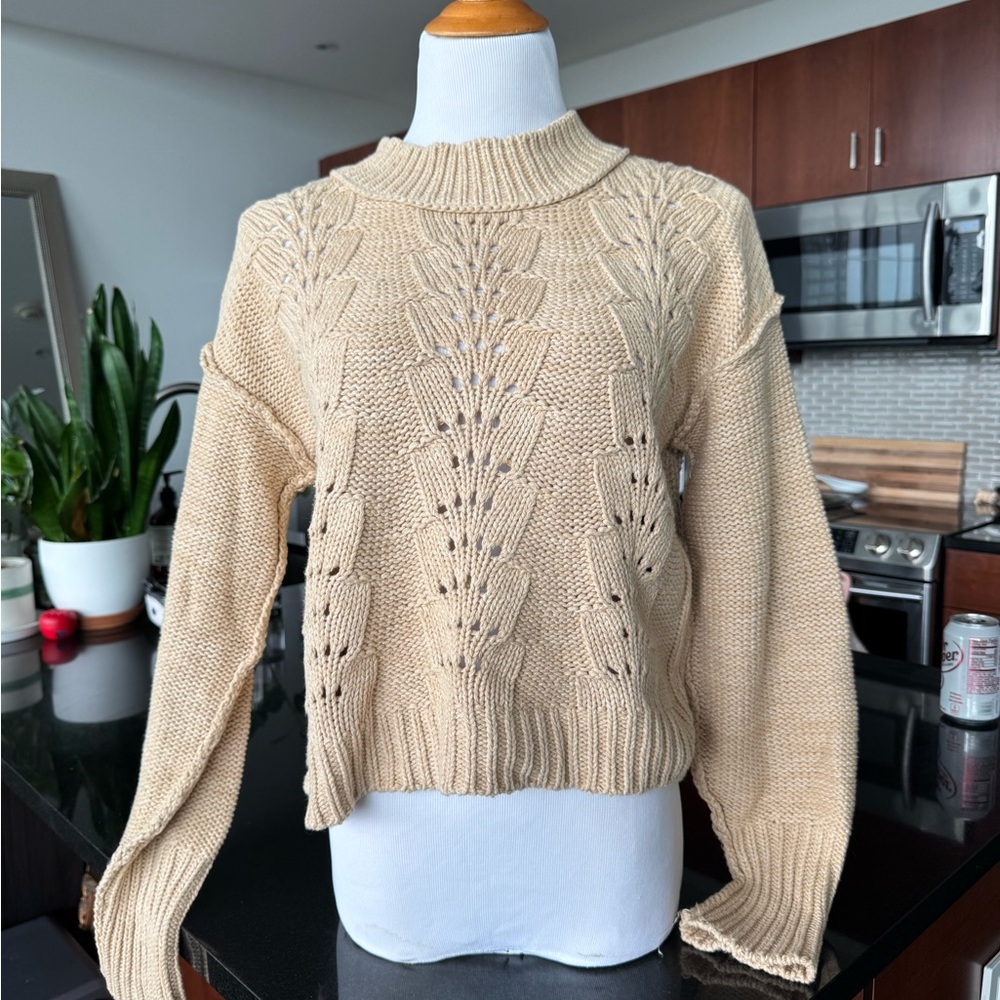 Free People Cream Knit Women's Sweater